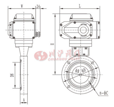 GID電動真空蝶閥結構圖