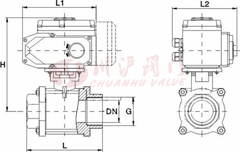電動內螺紋球閥圖紙