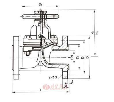 襯氟隔膜閥結構圖