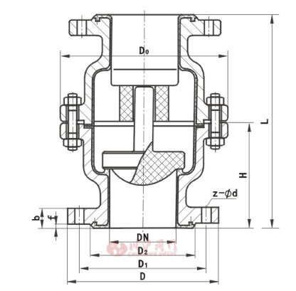襯氟止回閥結構圖
