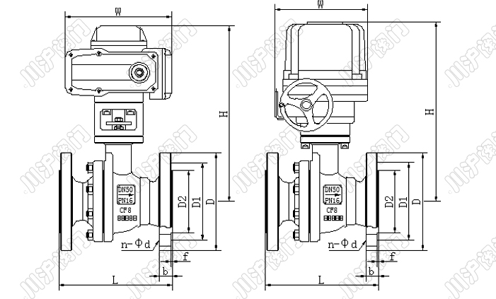 電動襯氟球閥結構圖