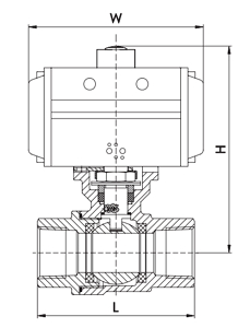 氣動內螺紋球閥結構圖